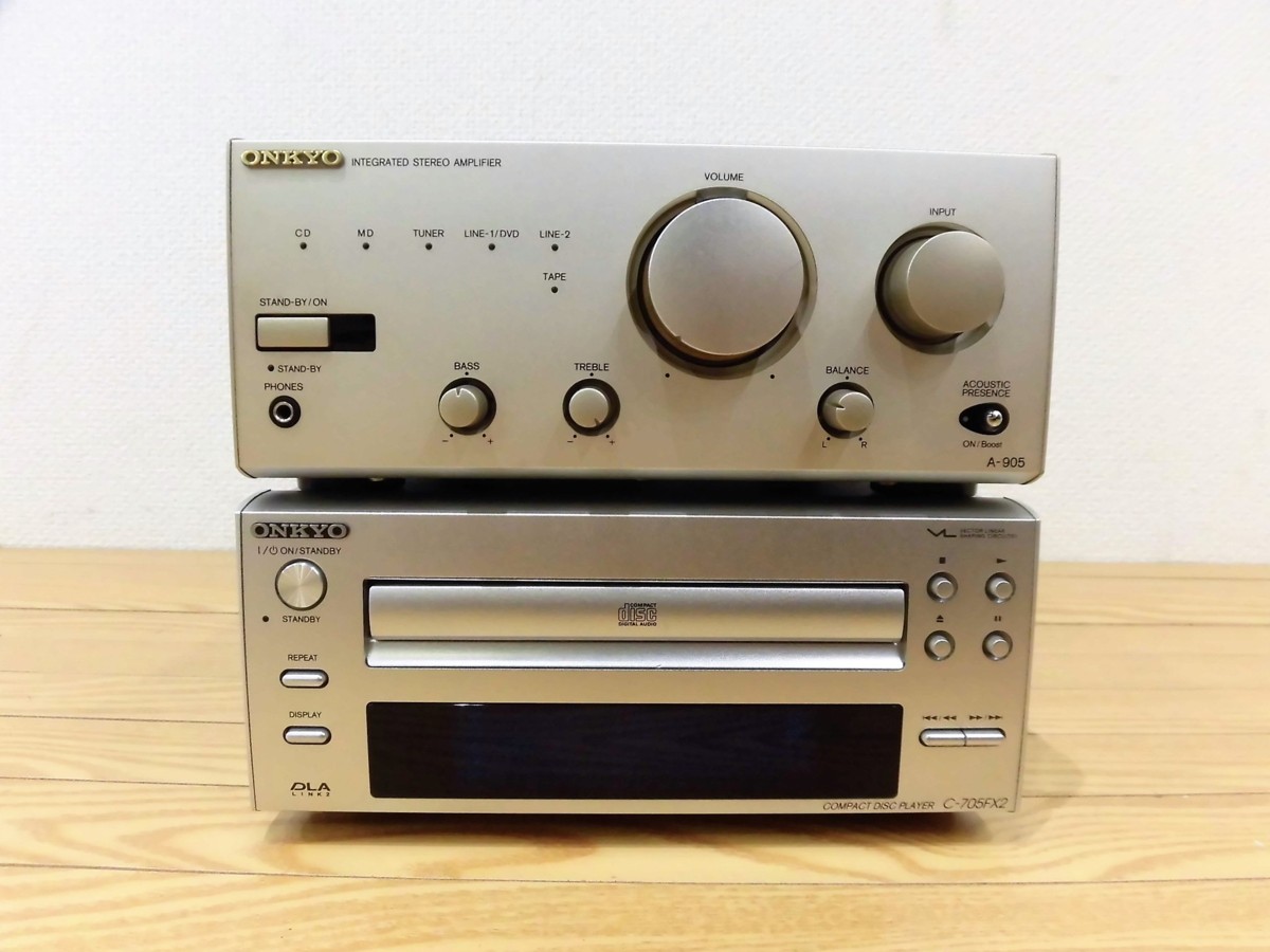 オンキョー(ONKYO)C-705FX2 CDプレーヤー A-905 プリメインアンプ 2台セット